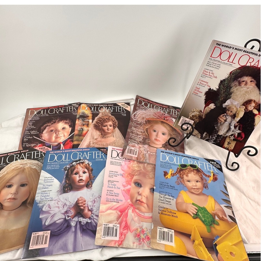 Vintage Doll Crafter Magazine 1995 Lot 8 Iss Patterns Porcelain Doll Making  Exc